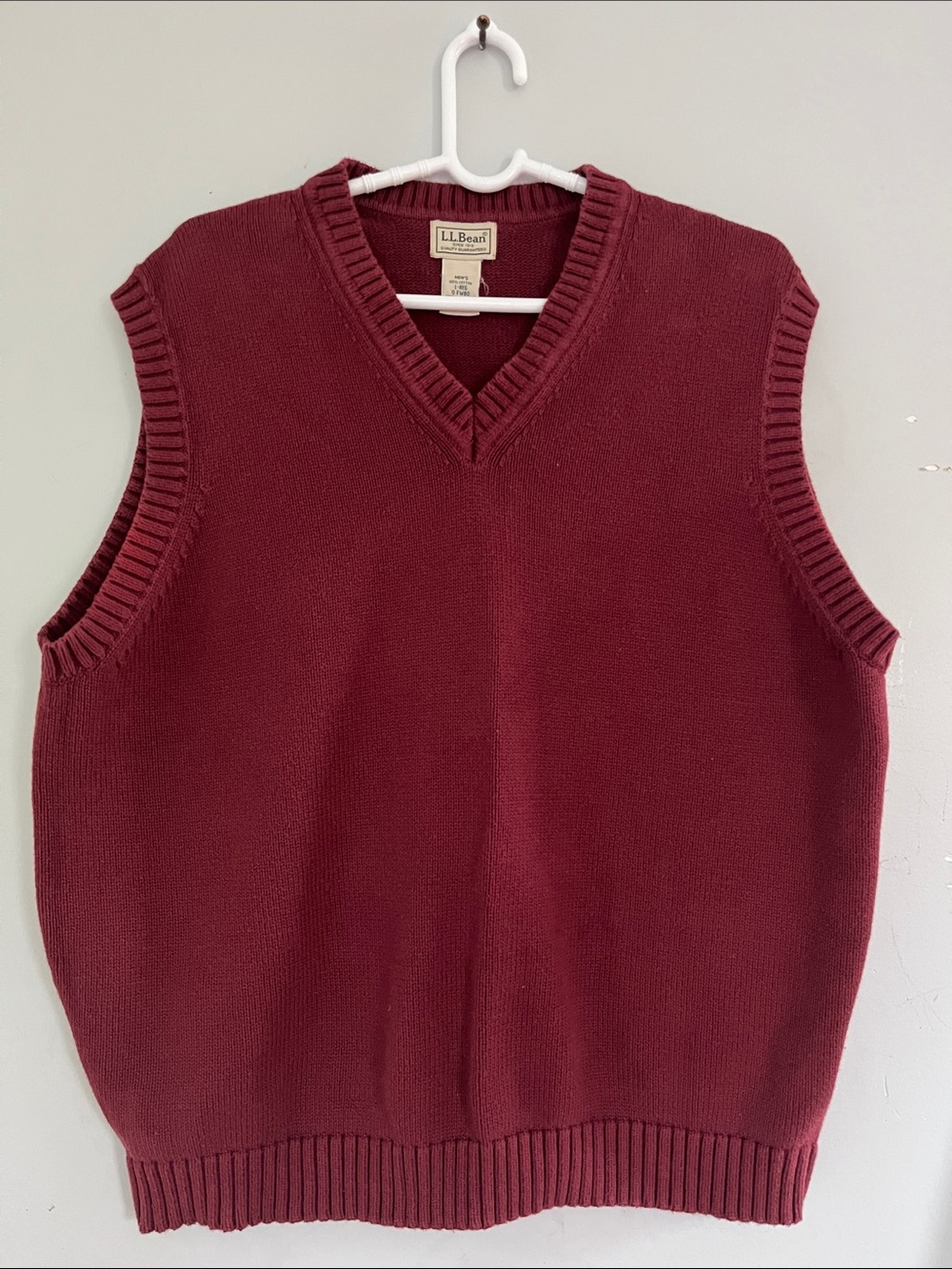 L.L. Bean Men’s V-Neck Sweater Vest - Burgundy